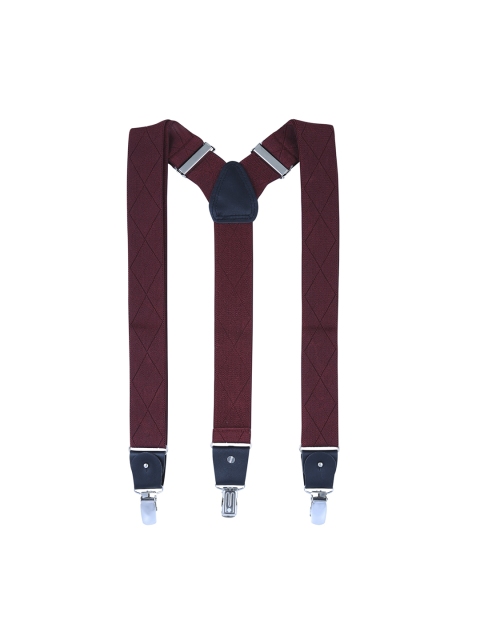 

Alvaro Castagnino Men Maroon & Navy-Blue Textured Suspender