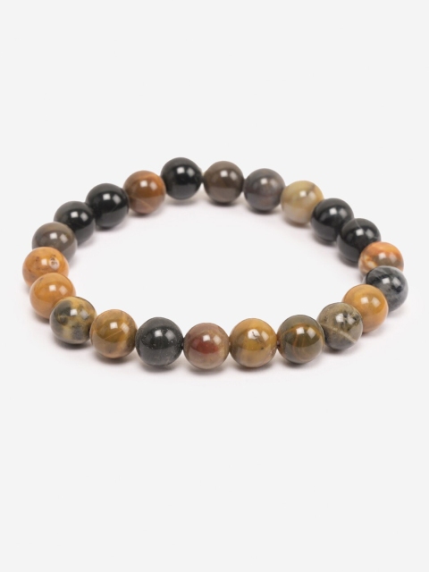 

BuckleUp Unisex Brown & Black Agate Elasticated Bracelet