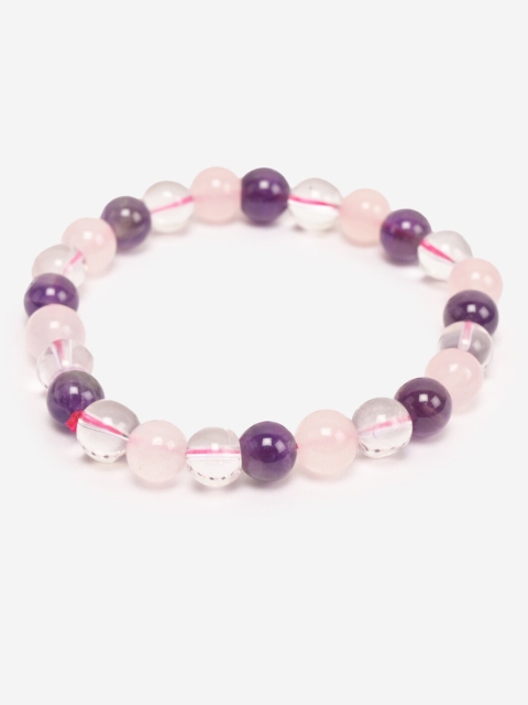 

BuckleUp Unisex Rose & Purple Quartz Elasticated Bracelet