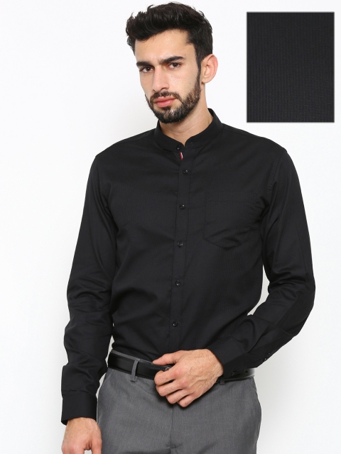 

Black coffee Men Black Slim Fit Formal Shirt