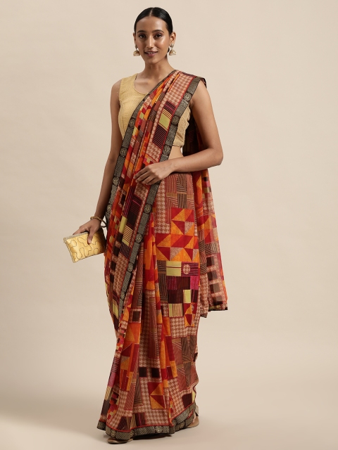 

Triveni Multicoloured Pure Georgette Saree, Multi