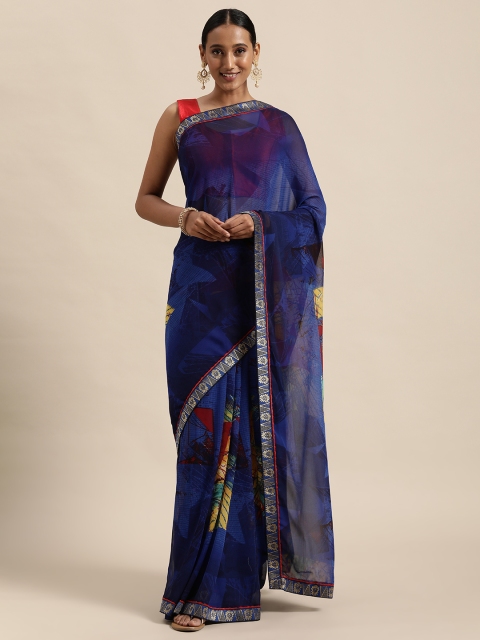 

Triveni Blue Pure Georgette Saree