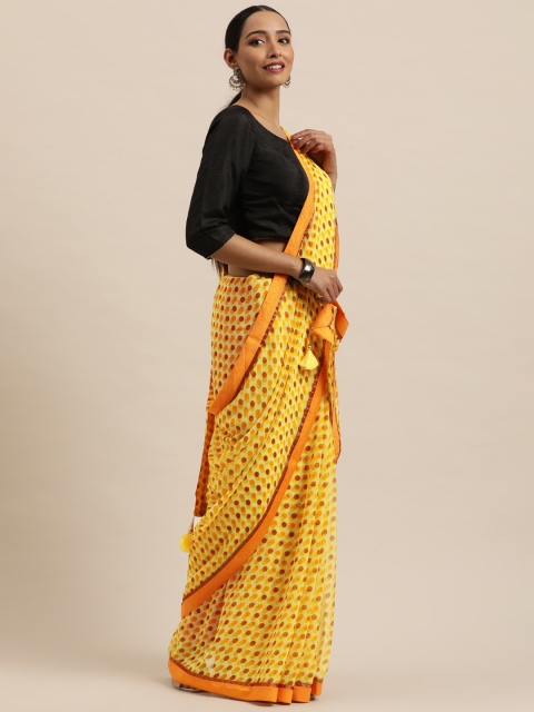 

Triveni Yellow Pure Georgette Saree