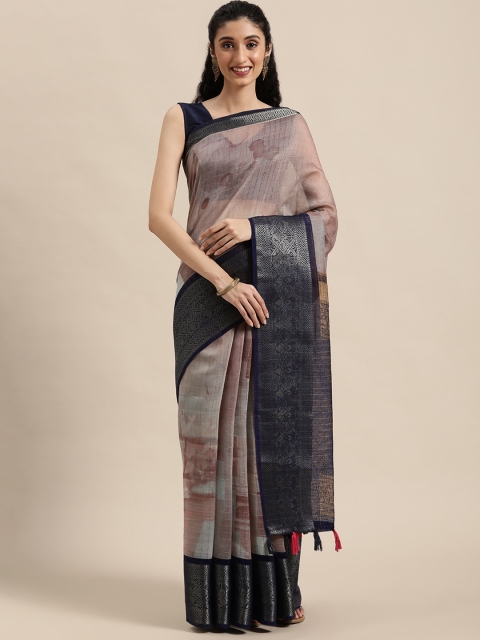

Triveni Grey & Black Printed Silk Cotton Saree
