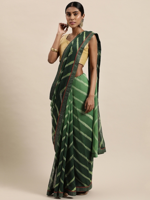 

Triveni Green Printed Pure Chiffon Saree