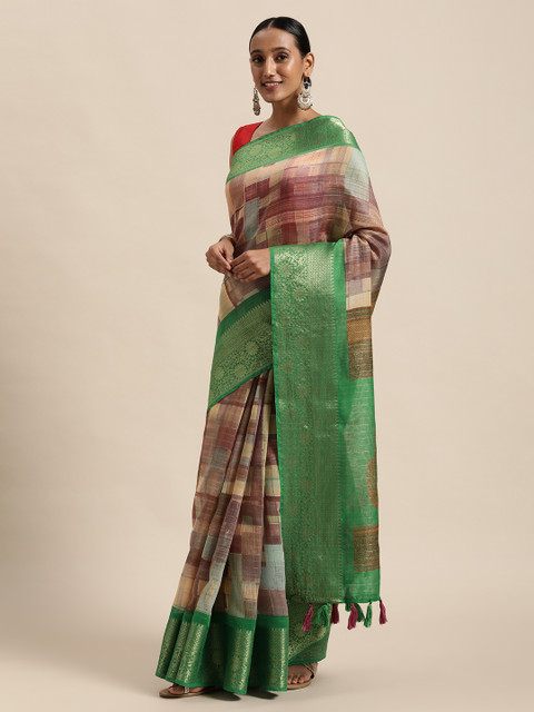 

Triveni Multicoloured Printed Silk Cotton Saree, Multi