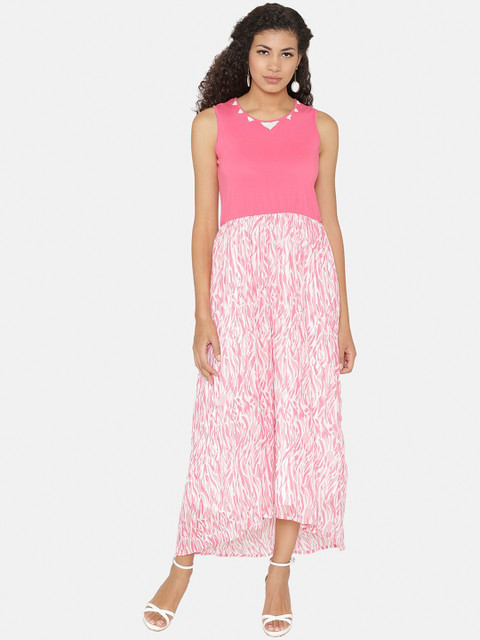 

Yaadleen Pink Printed Maxi Dress