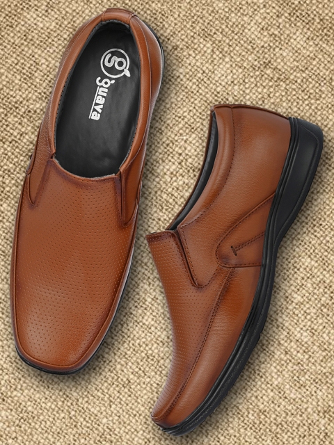

Guava Men Tan Brown Solid Formal Slip-On Shoes
