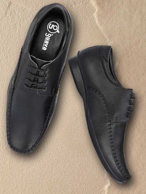 

Guava Men Black Solid Formal Derbys
