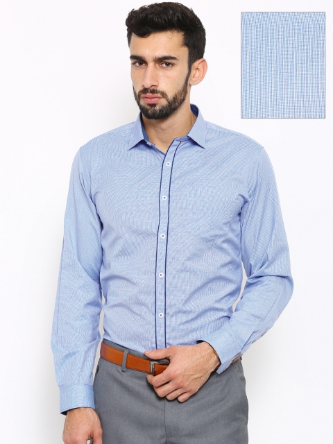 

Mark Taylor Men Blue Slim Fit Checked Formal Shirt