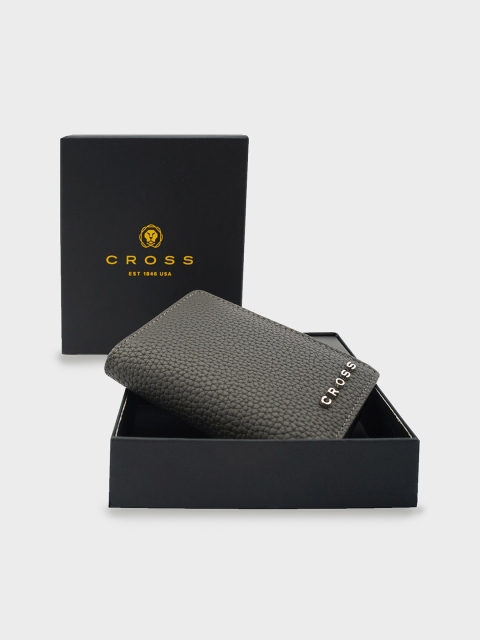 

Cross Men Grey Solid Leather Tow Fold Wallet