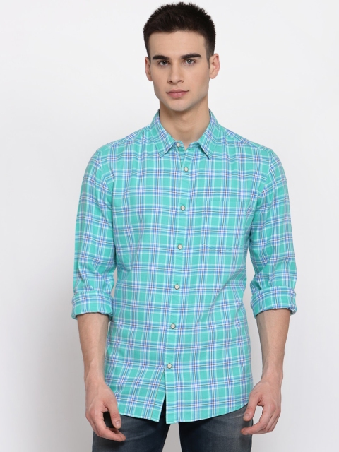 

Pepe Jeans Men Sea Green Checked Regular Fit Casual Shirt