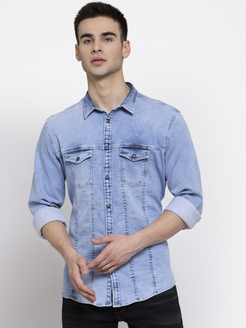 

Pepe Jeans Men Blue Faded Long Sleeves Casual Shirt