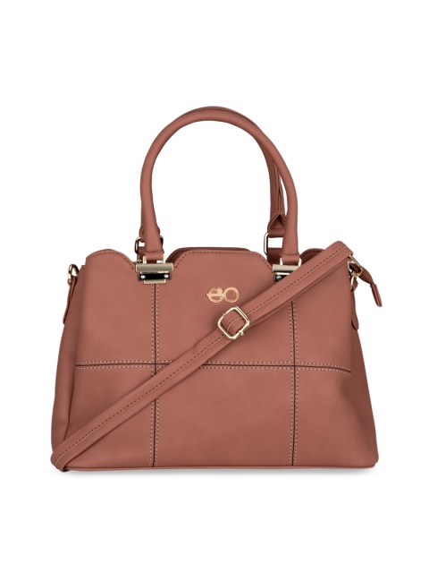 

E2O Women Pink PU Structured Satchel Bag With Detachable Sling Strap