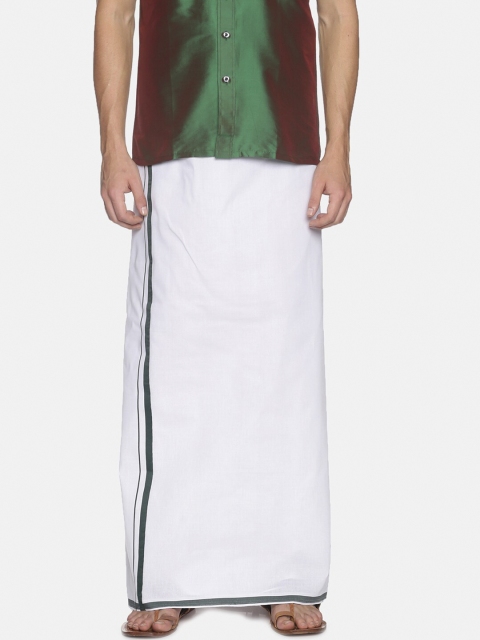 

Chennis Men White Solid Pure Cotton Dhoti