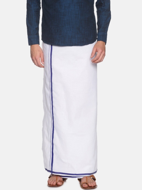 

Chennis Men White Solid Pure Cotton Dhoti
