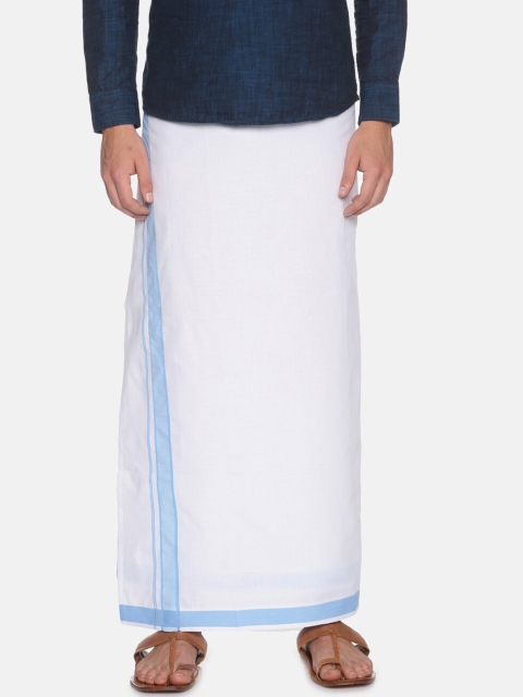 

Chennis Men White Solid Pure Cotton Dhoti