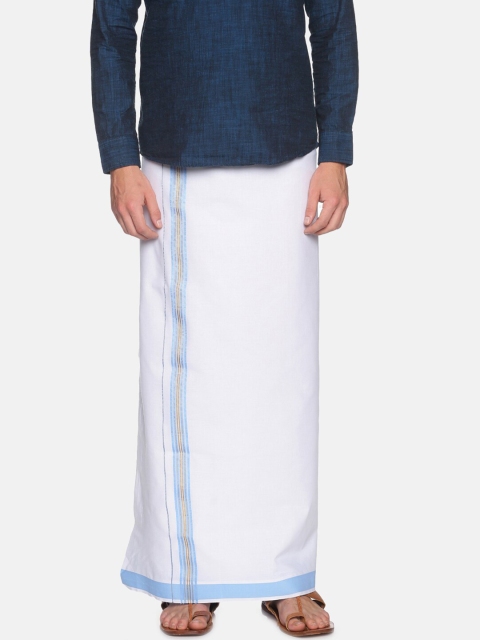 

Chennis Men White Solid Pure Cotton Dhoti