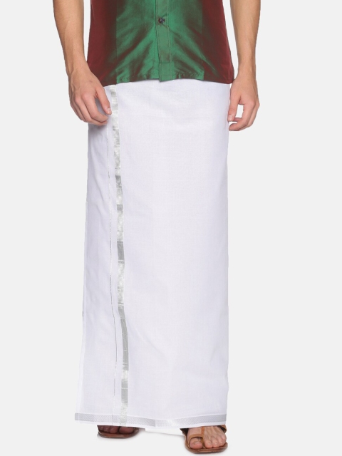 

Chennis Men White Solid Pure Cotton Dhoti