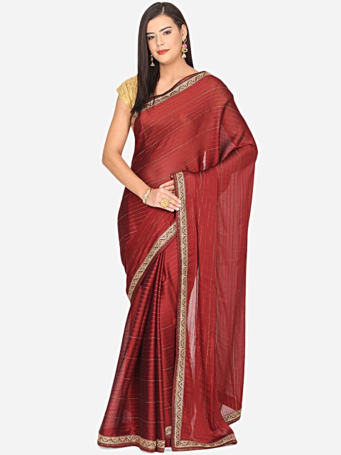 

BOMBAY SELECTIONS Maroon & Gold-Coloured Embellished Saree