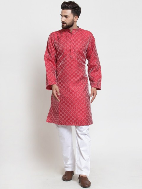 

NEUDIS Men Red Printed Kurta