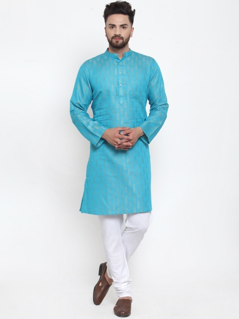 

NEUDIS Men Turquoise Blue Ethnic Motifs Printed Kurta
