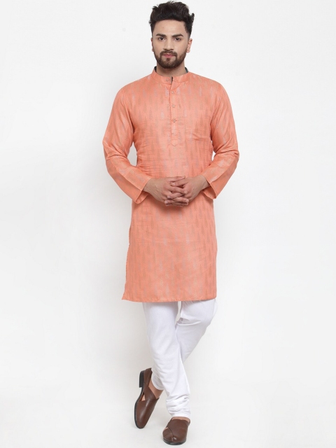 

NEUDIS Men Peach Printed Kurta