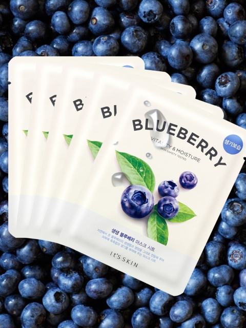 

It's Skin Set of 5 The Fresh Mask Sheet -Blueberry, White