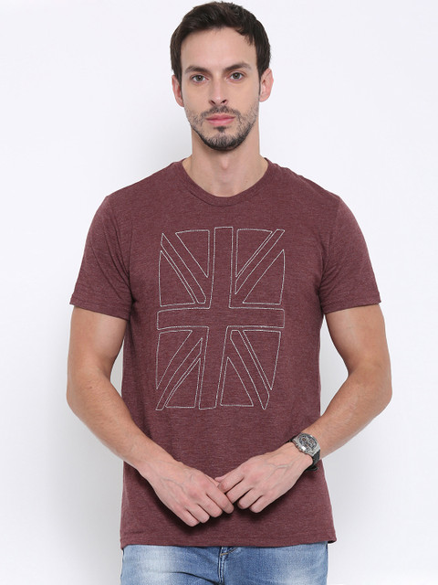 

Fox Men Burgundy Round Neck T-Shirt