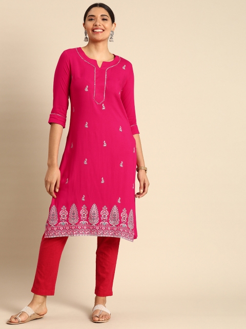 

Anouk Women Pink Ethnic Motifs Printed Kurta