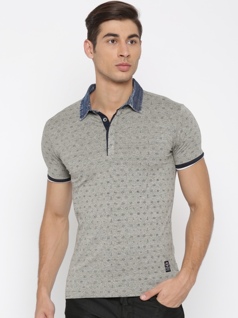 

Status Quo Men Grey Printed Polo T-shirt