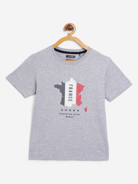 

Octave Boys Grey Printed T-shirt