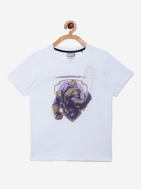

Octave Boys White Thanos Graphic Printed T-shirt