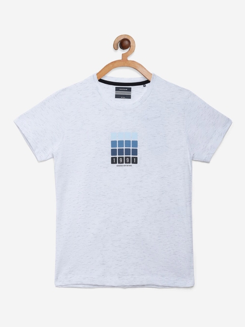 

Octave Boys White Printed T-shirt