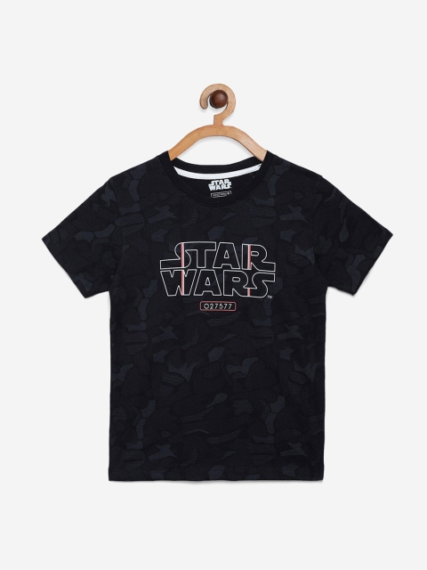 

Octave Boys Black Star Wars Printed Cotton T-shirt
