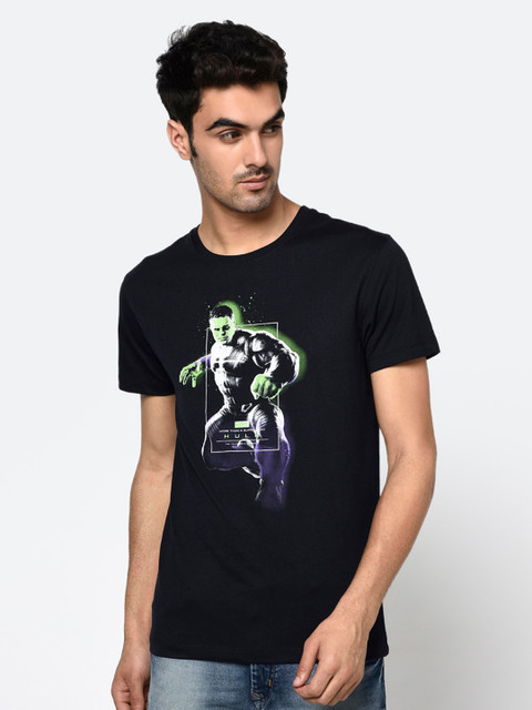 

Octave Men Black Graphic Hulk Printed T-shirt