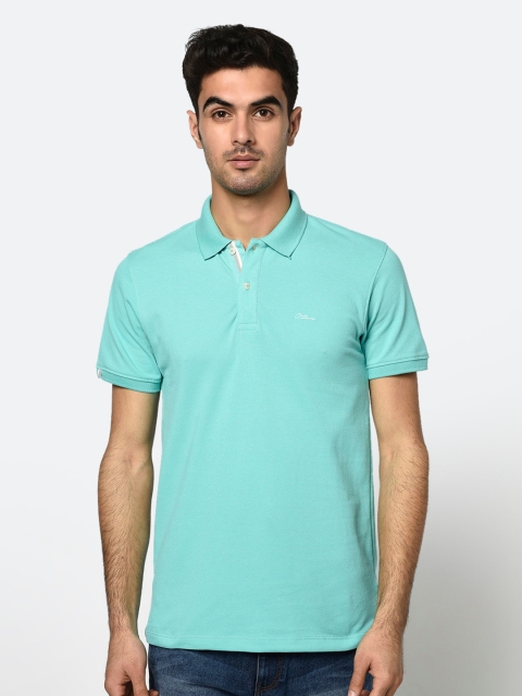 

Octave Men Green Polo Collar T-shirt