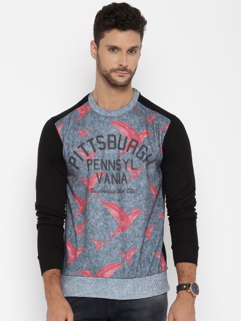 

Status Quo Men Blue & Black Printed Pullover Sweatshirt