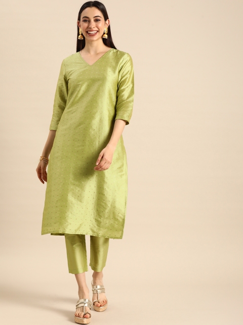 

Anouk Women Green Ethnic Motifs Regular Kurta with Trousers