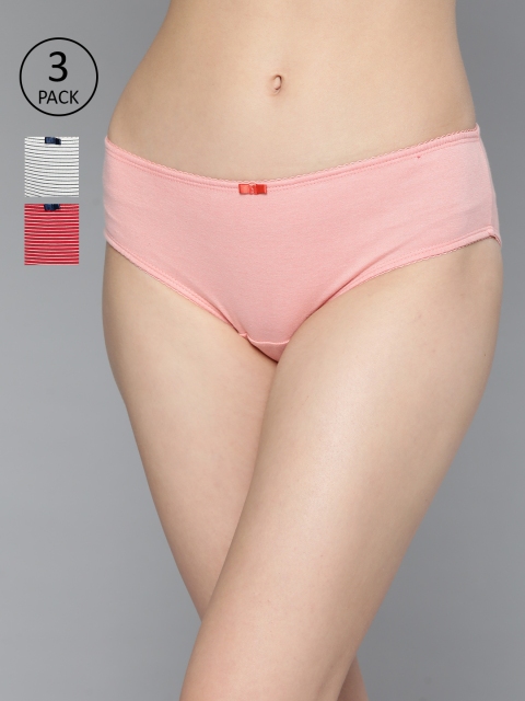

Mast & Harbour Women Pack of 3 Pure Cotton Hipster Briefs MNH-PRT-HIP-NEW-006, Pink