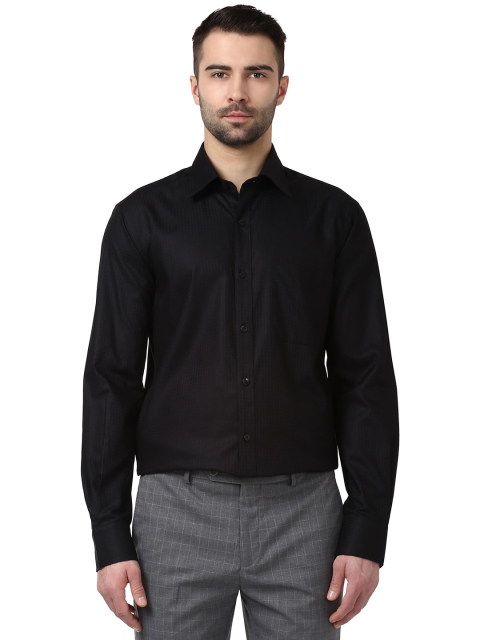 

Raymond Men Black Regular Fit Self Design Formal Shirt
