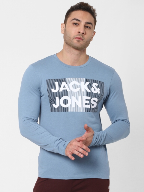 

Jack & Jones Men Blue & White Printed Lounge T-shirt