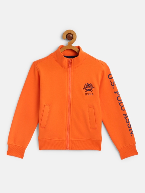 

U S Polo Assn Kids Boys Orange Printed Sweatshirt