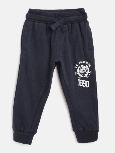 

U.S. Polo Assn. Kids Boys Navy Pure Cotton Brand Logo Detail Joggers, Navy blue