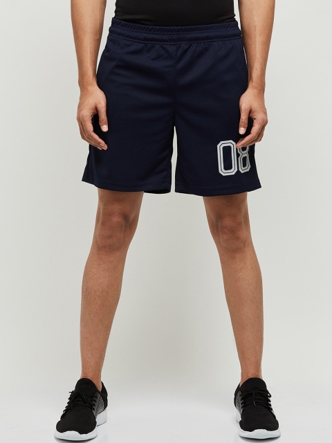 

max Men Blue Mid-Rise Sports Shorts