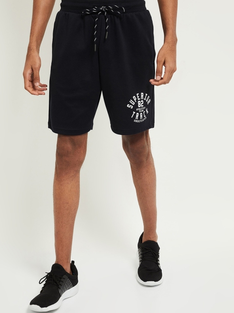 

max Men Navy Blue Mid-Rise Regular Shorts