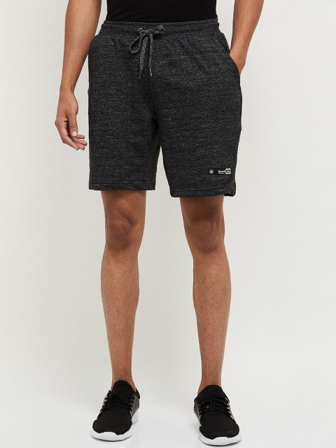 

max Men Black Mid-Rise Regular Shorts