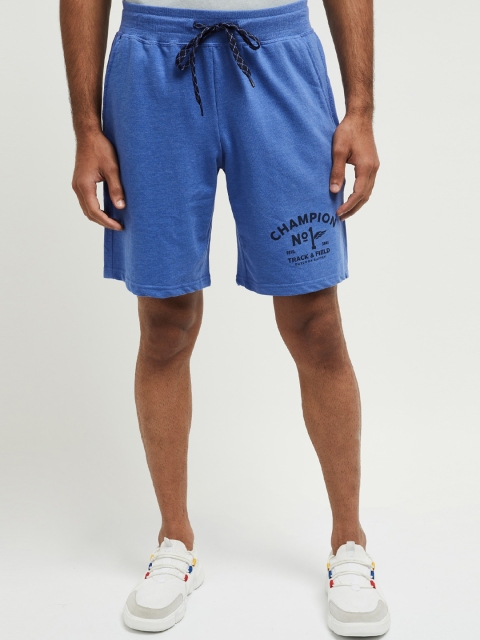 

max Men Blue Mid-Rise Regular Shorts