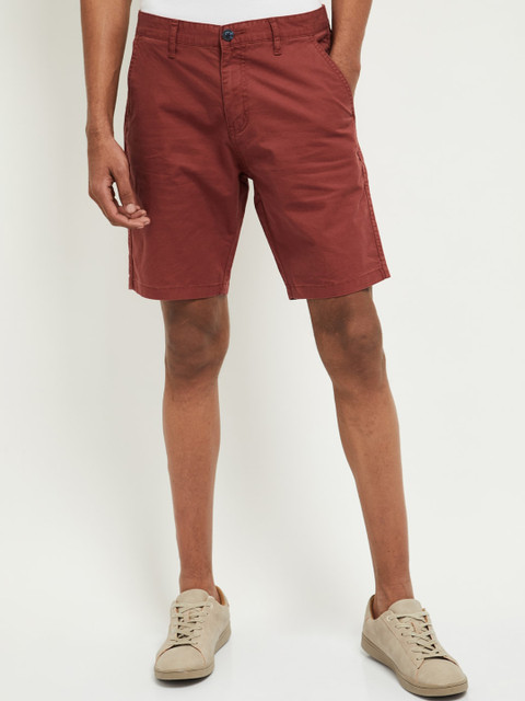 

max Men Maroon Mid-Rise Regular Shorts
