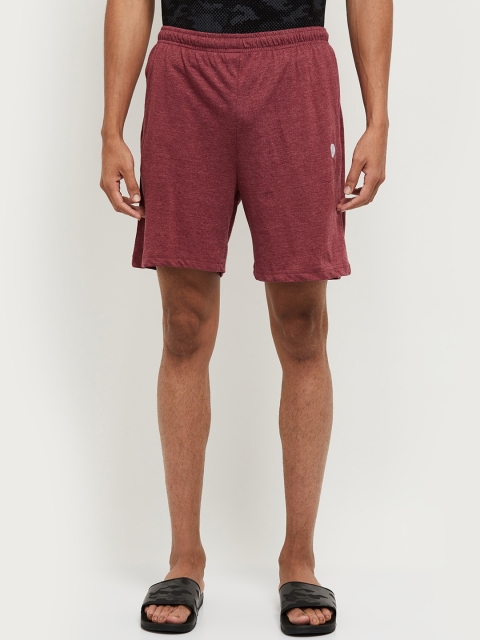 

max Men Maroon Mid-Rise Solid Regular Shorts
